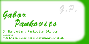 gabor pankovits business card
